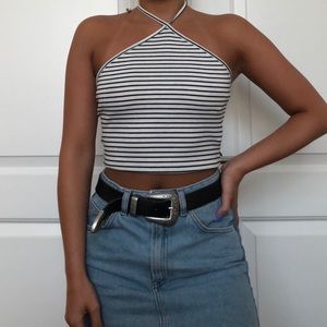 Striped halter top